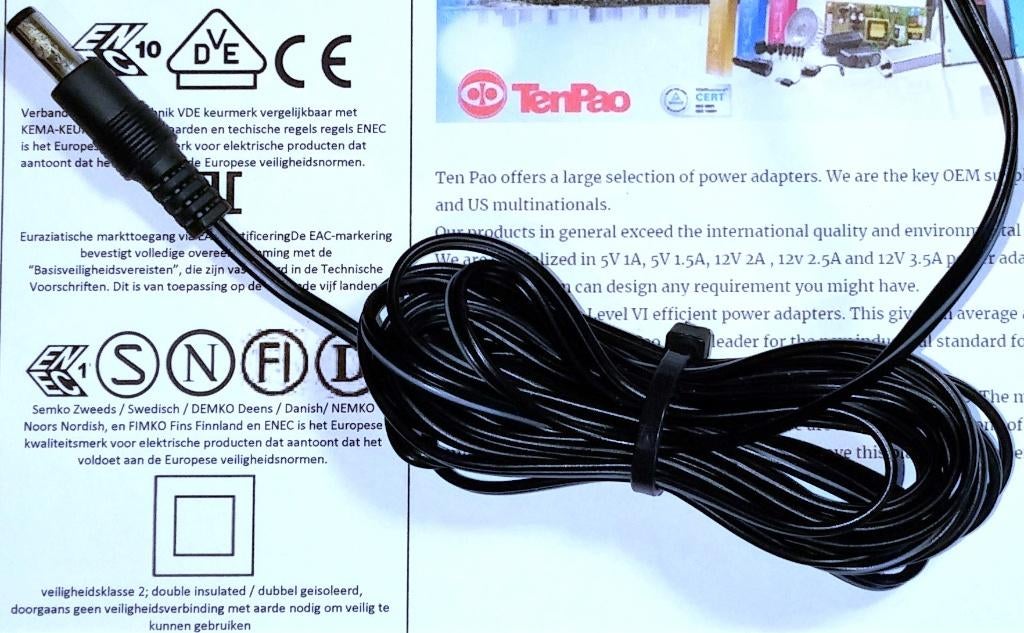 Ten Pao G060030D25 6V 0.3A 0.5A 1.8W Adapter Oplader Charger, Ophalen of Verzenden, Zo goed als nieuw