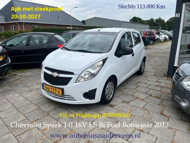 CHEVROLET Spark 1.0-16V 65PK BiFuel LS 2012 LPG, 65 pk, Euro 5, 4 cilinders, Wit