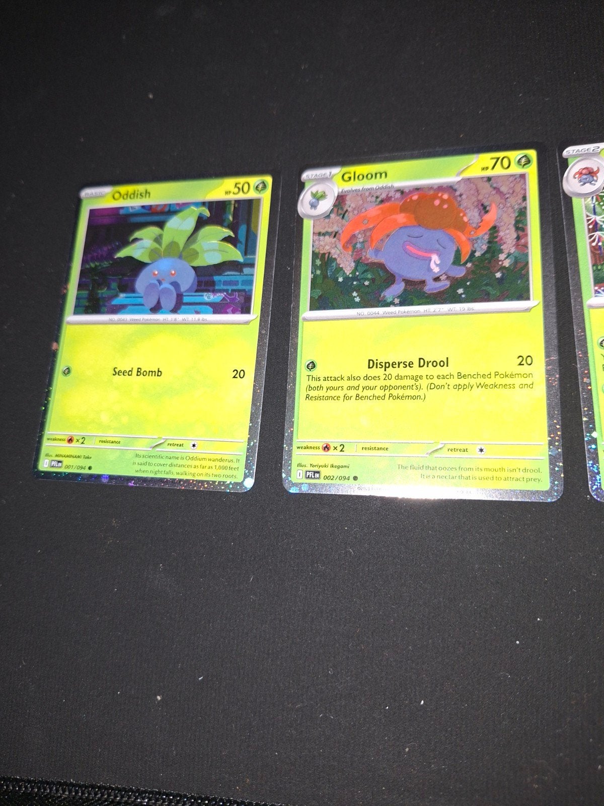 Pokémon Kaarten: Oddish, Gloom, Vileplume (Foil), Ophalen of Verzenden, Zo goed als nieuw, Meerdere kaarten, Foil