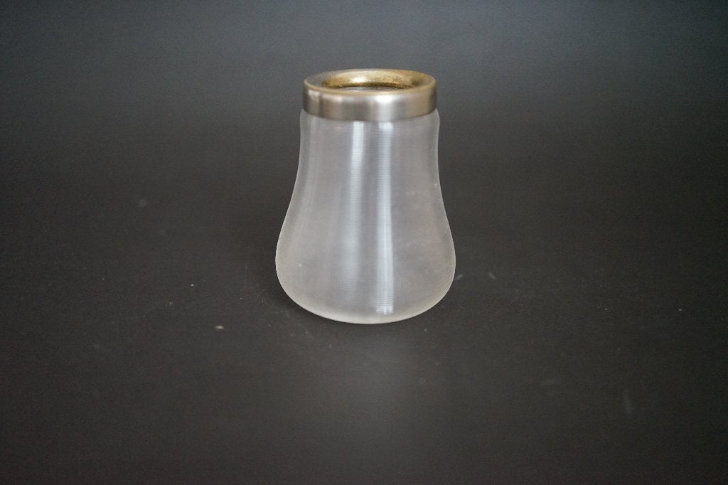 antiek fries draadglas lepelvaasje metaal sierrand, Antiek en Kunst, Ophalen of Verzenden