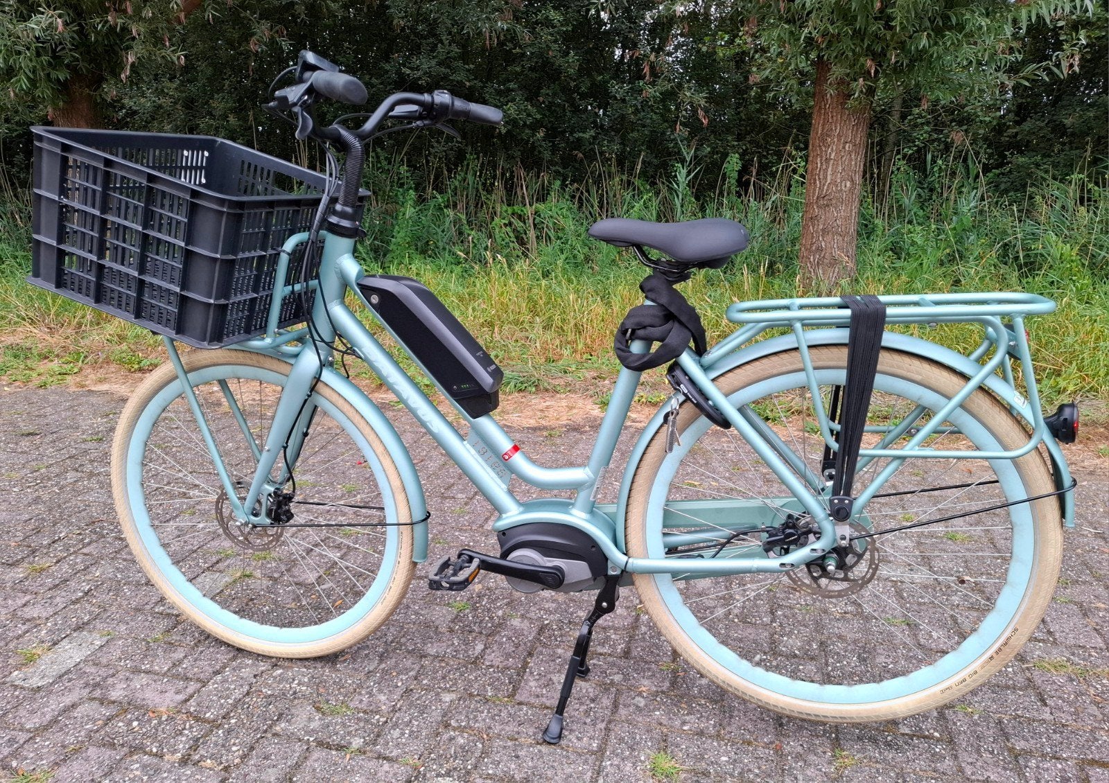 Nette elektrische Batavus damesfiets,Bosch middenmotor ✅️, Fietsen en Brommers, Ophalen, Versnellingen, Batavus, Schijfrem