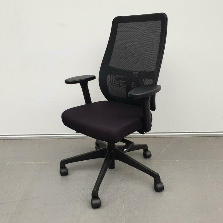 Nieuw bureaustoel net rug zwarte stof instelbaar 5D armlegge, Ophalen, Nieuw