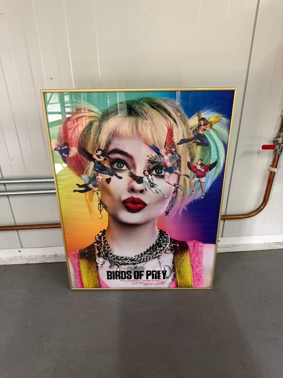 Harley quinn poster in lijst 60x90, Ophalen, Glas, Print, Achter glas