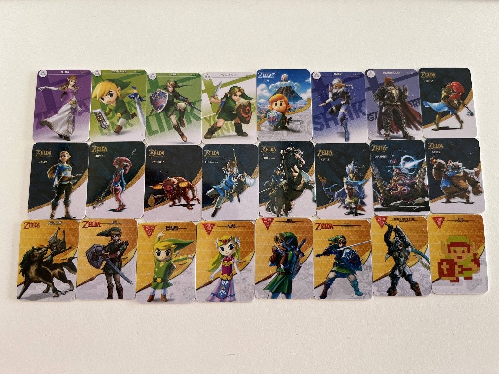 24x Nintendo switch Zelda Amiibo-kaarten - BoTW & ToTK, Spelcomputers en Games, Games | Nintendo Switch, Avontuur en Actie, 1 speler