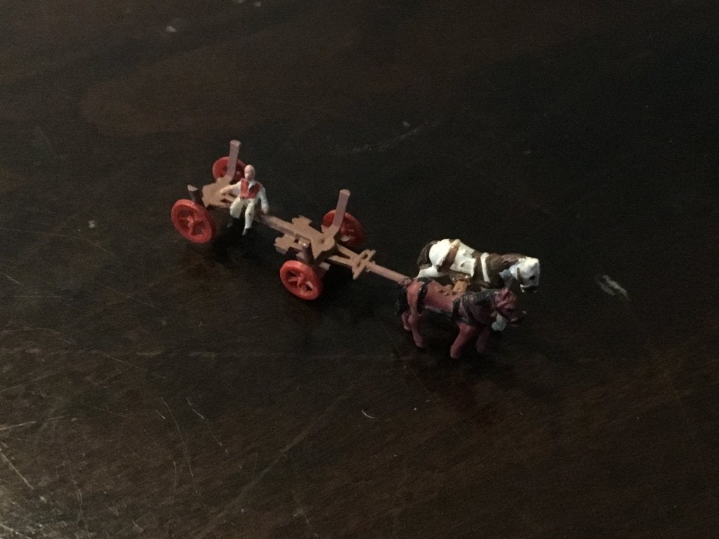 Boerenkar met paarden z.g.a.n., Overige merken, Gelijkstroom, Overige typen, Ophalen of Verzenden