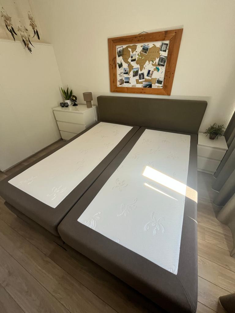 Swiss Sense Boxspring - Tweepersoons - Goede Staat, Ophalen, Gebruikt, Bruin, Tweepersoons