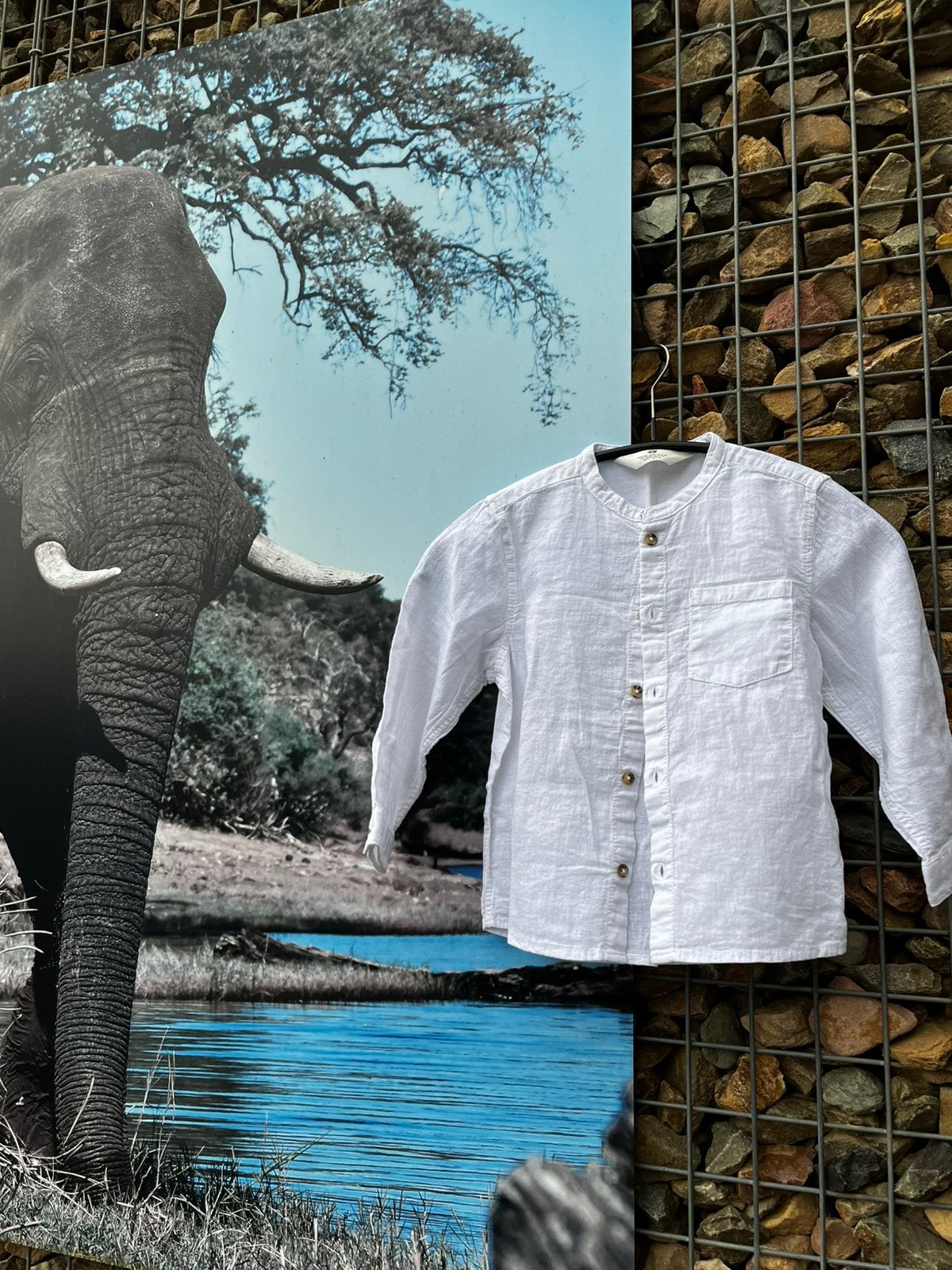 Wit linnen blouse maat 104., Ophalen of Verzenden, Nieuw, Jongen, Overhemd of Blouse