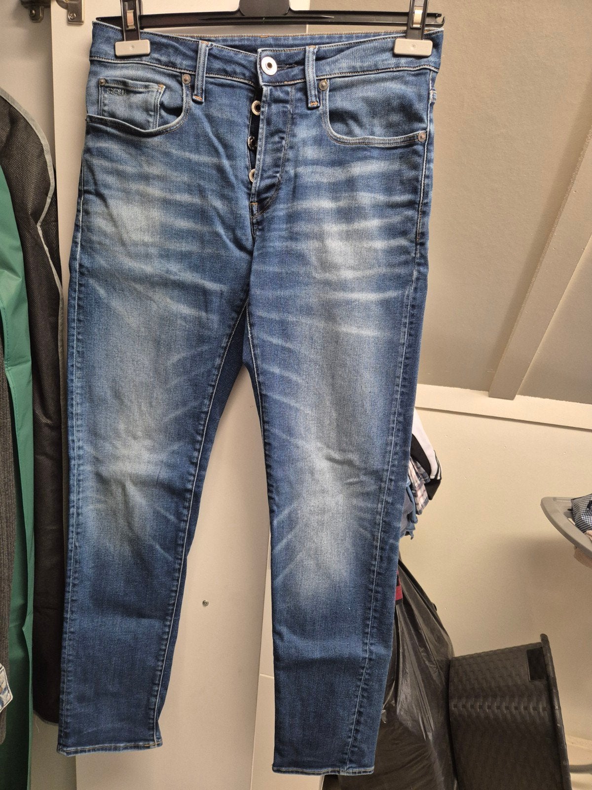 G-Star RAW 3301 Slim Jeans Maat W28 L32, Kleding | Heren, Blauw, W32 (confectie 46) of kleiner, Ophalen of Verzenden, Gedragen