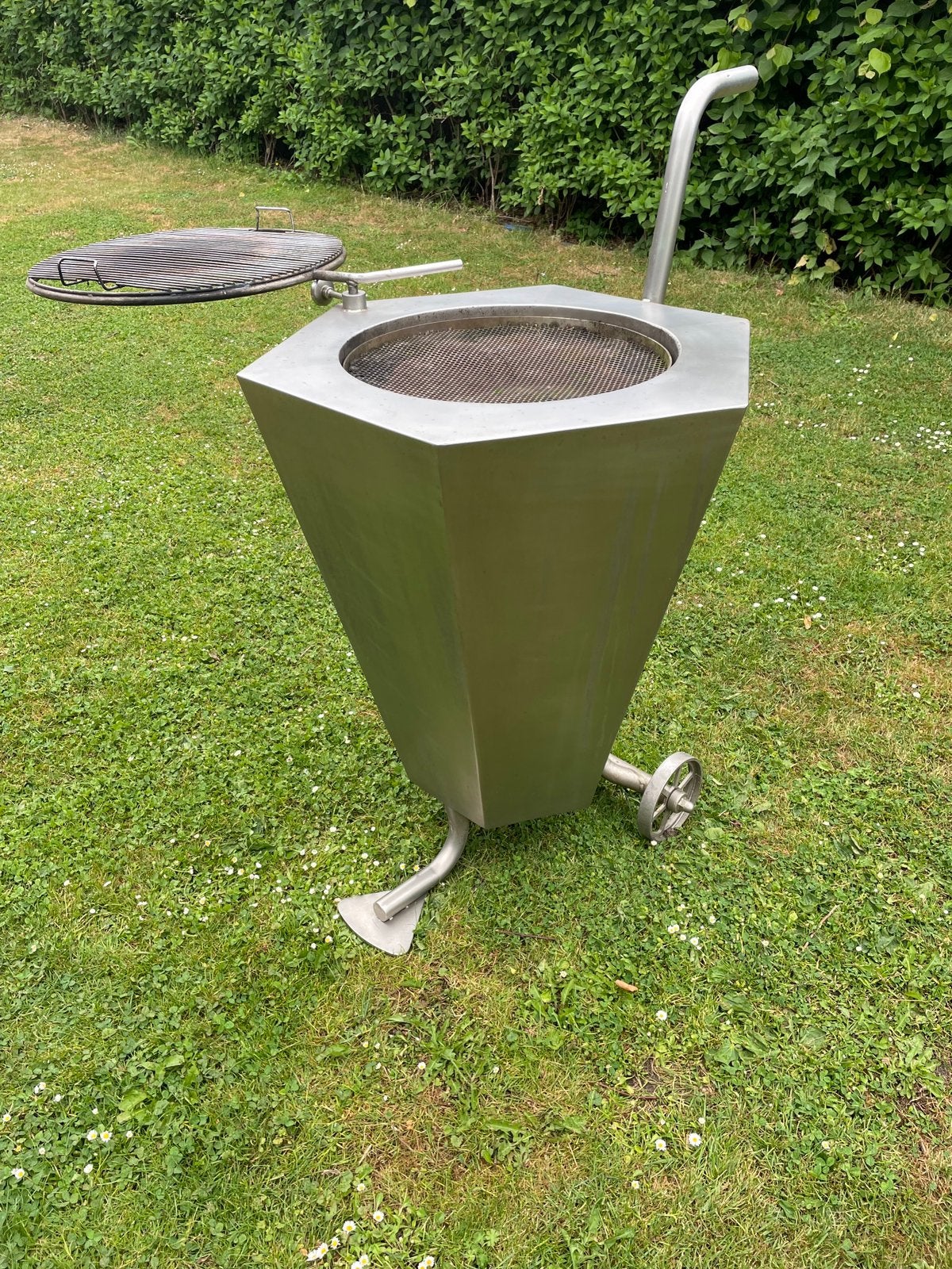rvs bbq en vuurkorf, Tuin en Terras, Vuurkorven, Ophalen, Zo goed als nieuw, Vuurkorf