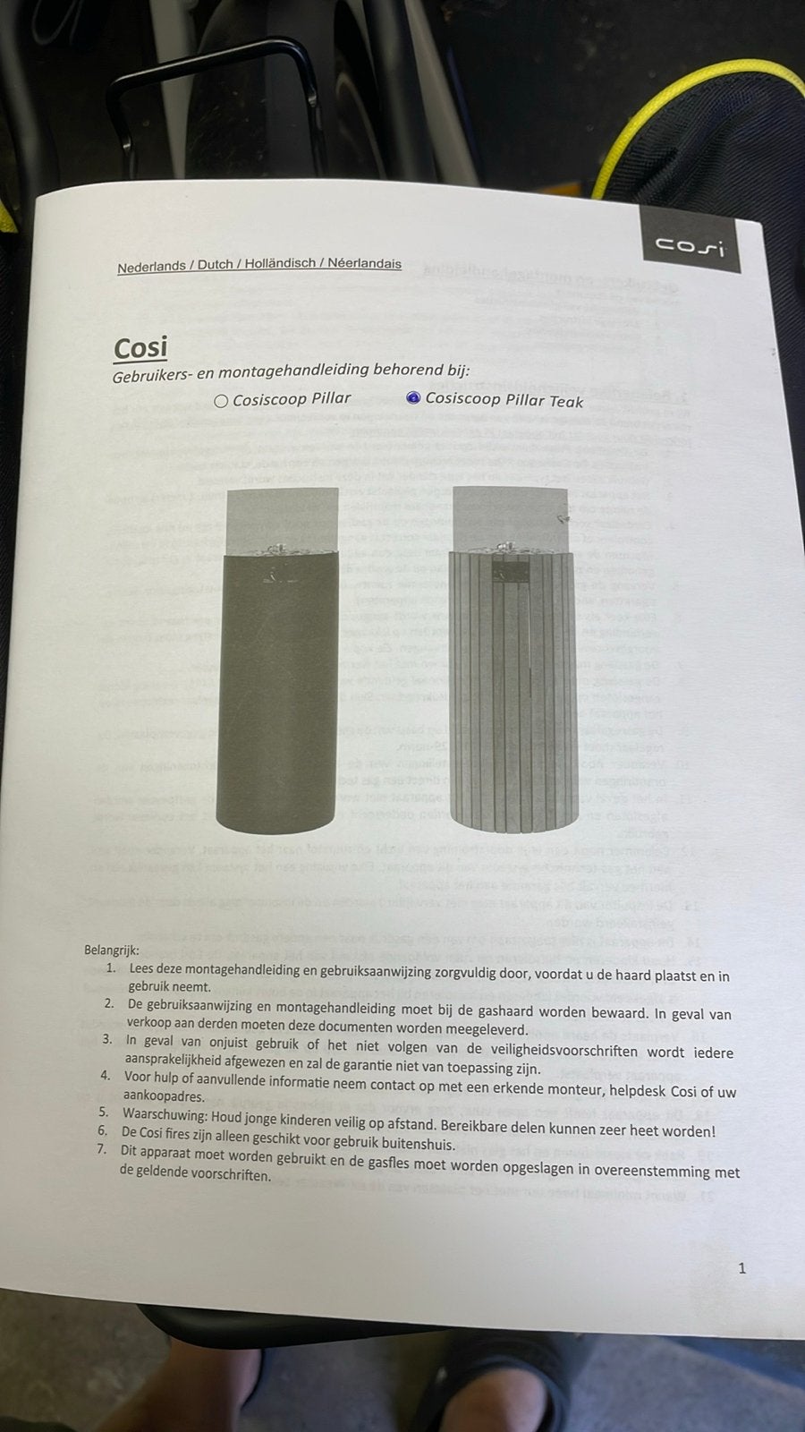 Nieuwe Cosi Cosiscoop Pillar Teak Terrasbrander, Ophalen, Nieuw, Gas, Vloer