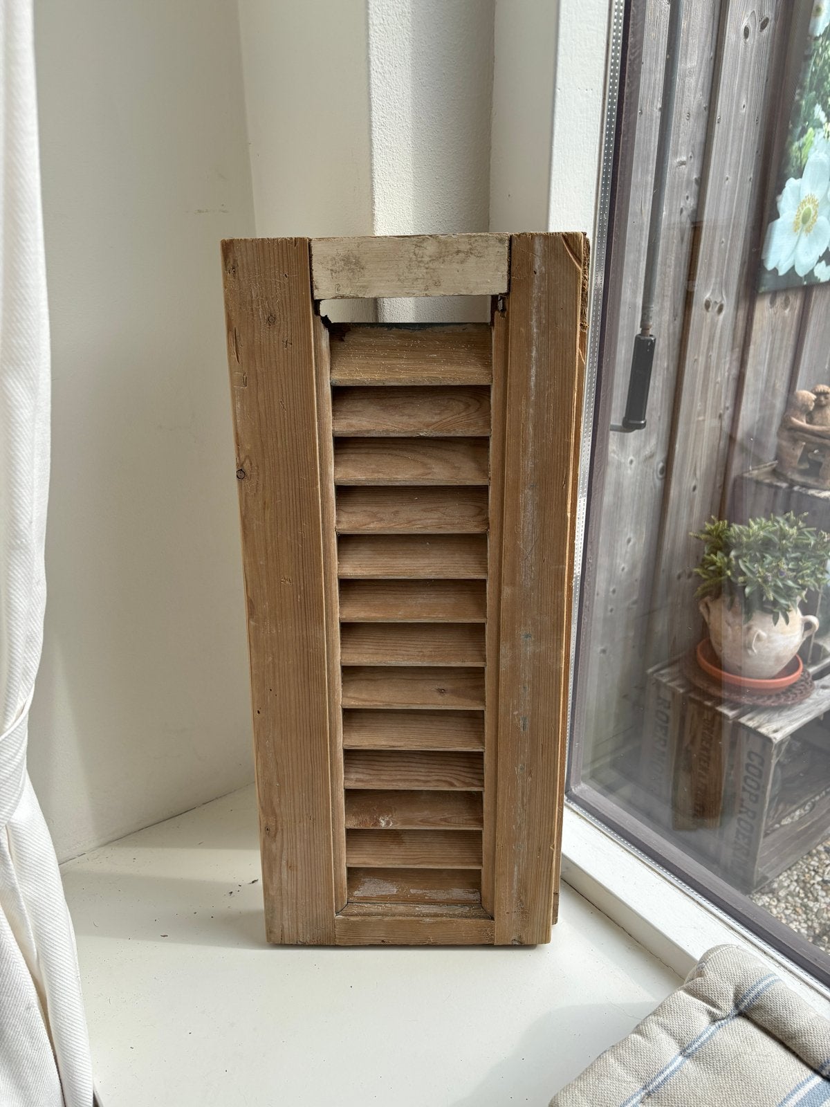 Vintage houten luik - Decoratief item, Ophalen of Verzenden