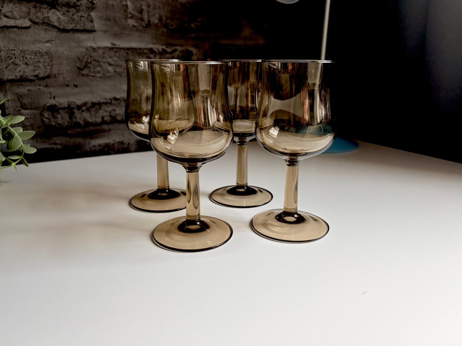 Set van 4 vintage rookglazen / wijnglazen France jaren 70, Huis en Inrichting, Glas of Glazen, Overige merken, Vintage, Ophalen of Verzenden