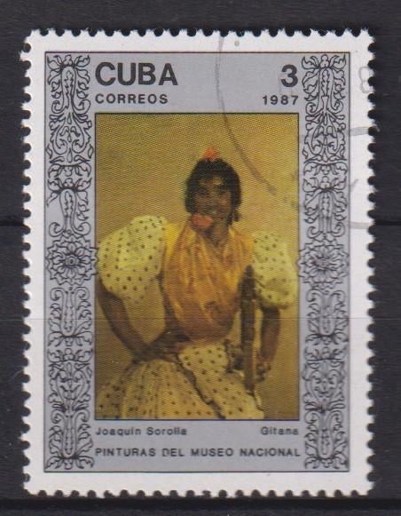 Cuba 1987 Schilderij Joaquin Sorolla, Verzenden, Gestempeld, Overige thema's