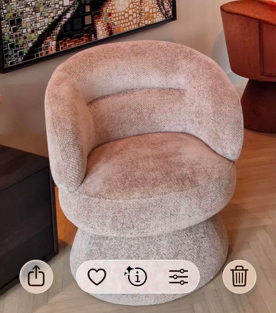 Draaifauteuil Liberty ‘Eichholtz’ swivel chair, Huis en Inrichting, Fauteuils, Ophalen, Zo goed als nieuw, 75 tot 100 cm, 50 tot 75 cm