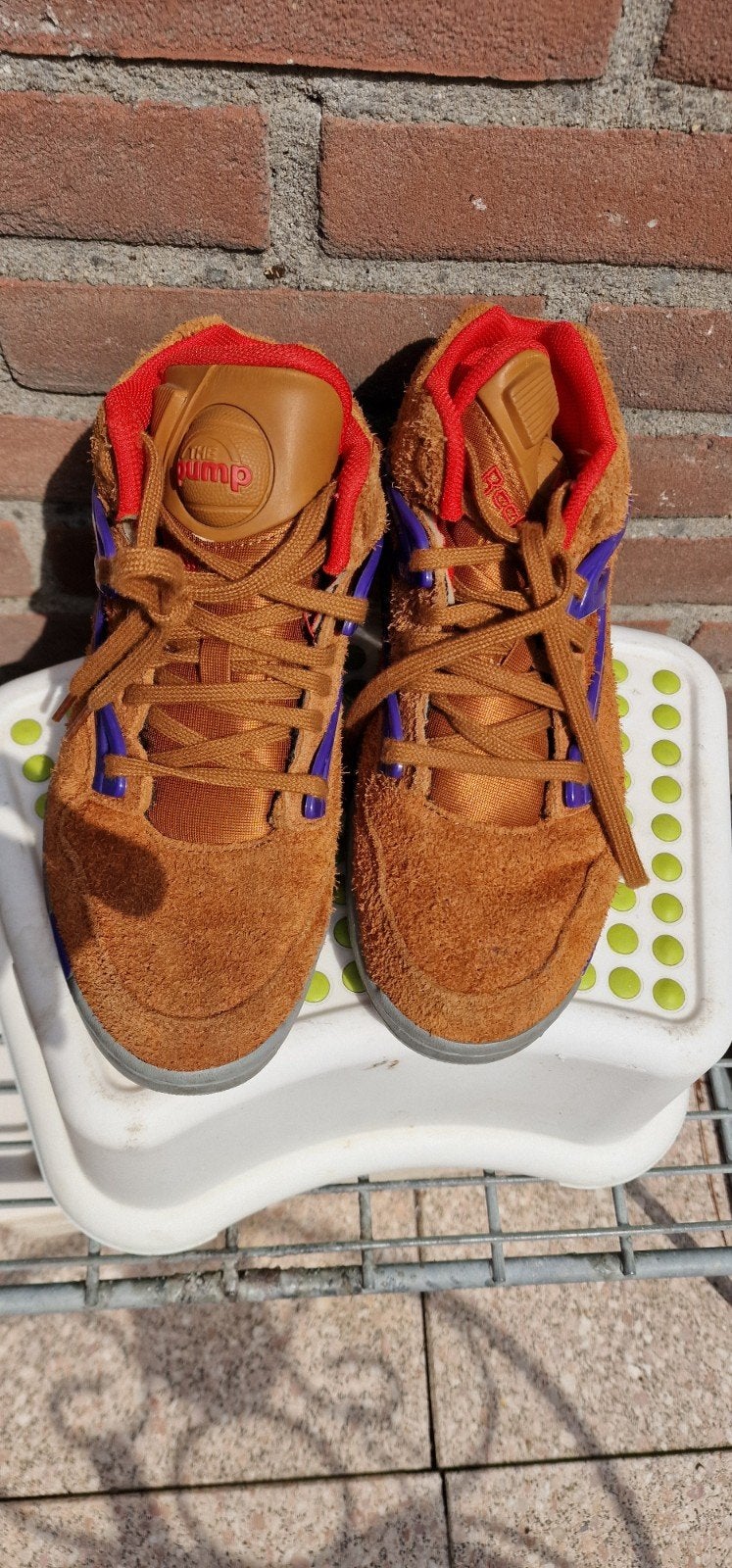 Reebok The Pump sneakers - Bruin/Paars - Maat 37.5, Ophalen of Verzenden, Sneakers of Gympen