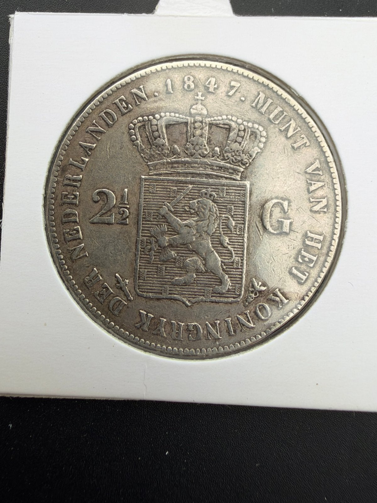 Rijksdaalder 1847 Willem II, Zilver, Ophalen of Verzenden, Losse munt, 2½ gulden