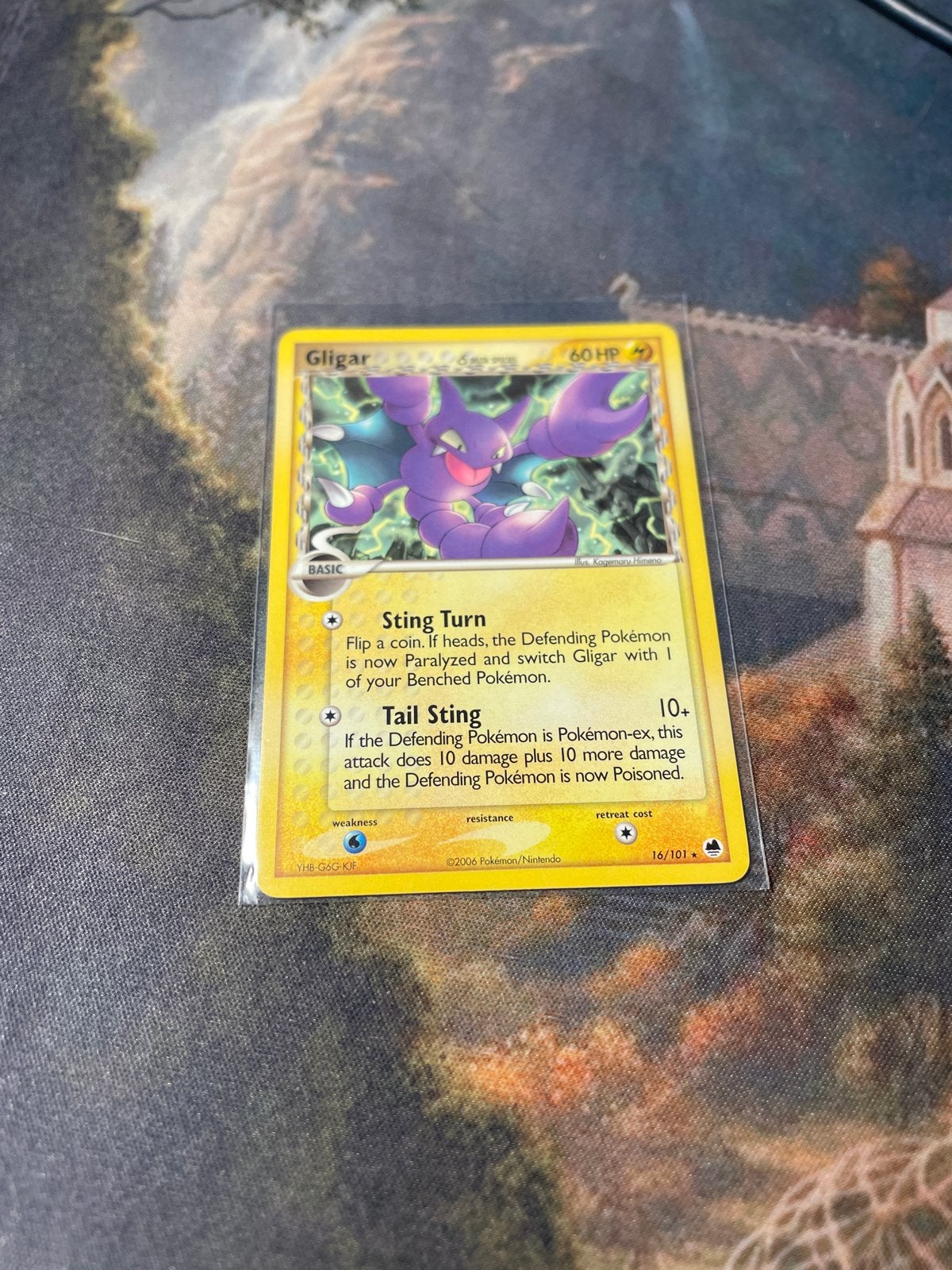 Gligar ex Dragon Frontiers 16/101 Pokemon kaart, Ophalen of Verzenden, Zo goed als nieuw, Losse kaart, Foil