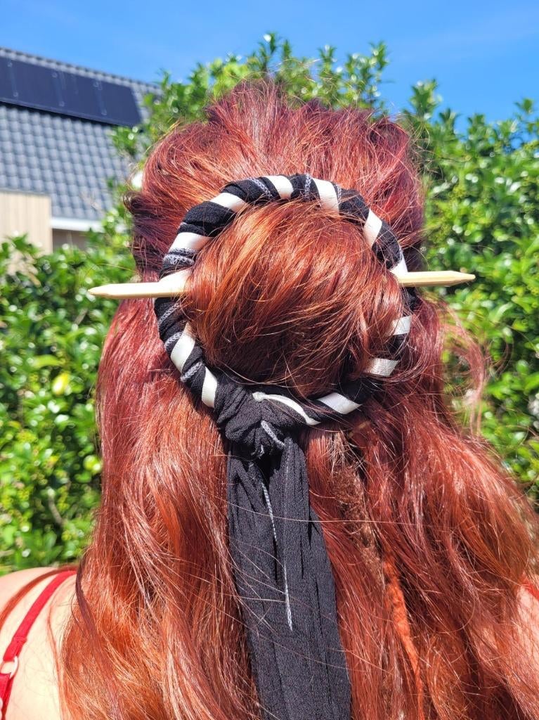 Gave Zwart-witte dreadring / haarversiering / haarspeld, Haarspeld, ., Nieuw, Ophalen of Verzenden
