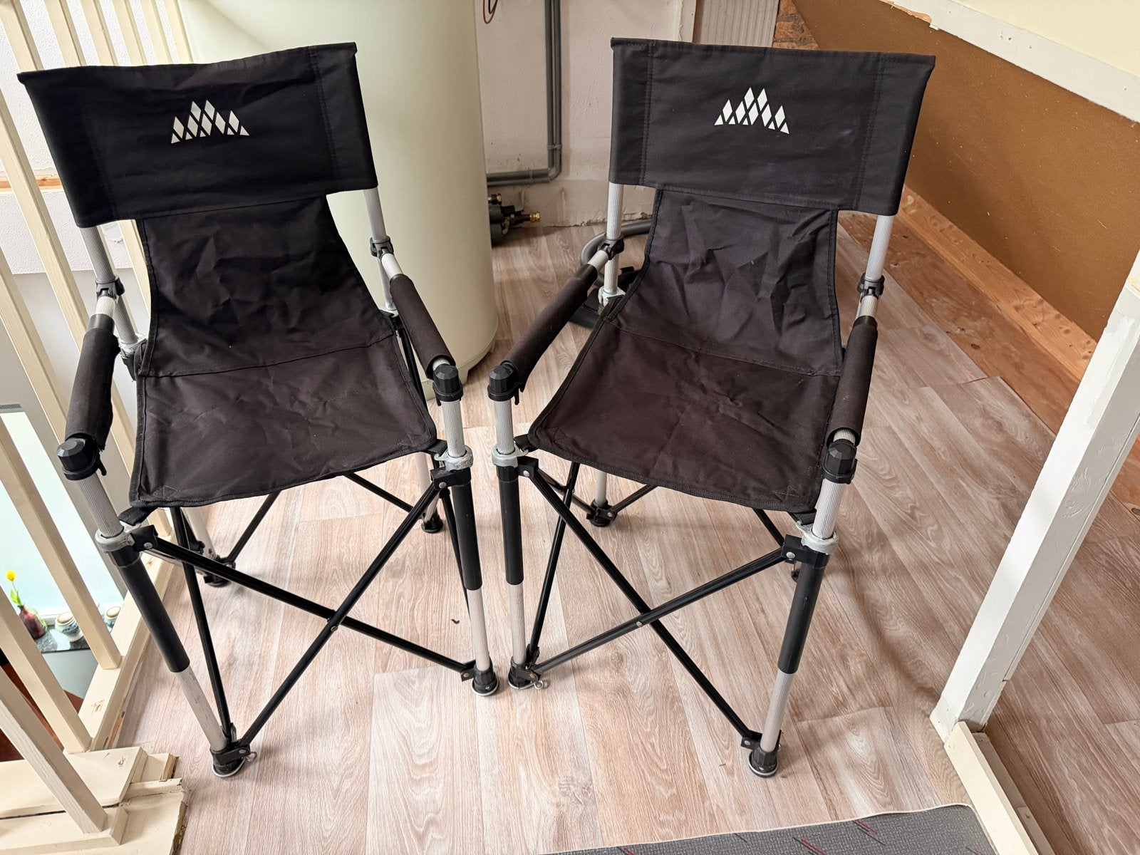 2x Opvouwbare Campingstoelen - Zwart, Ophalen, Gebruikt, Campingstoel