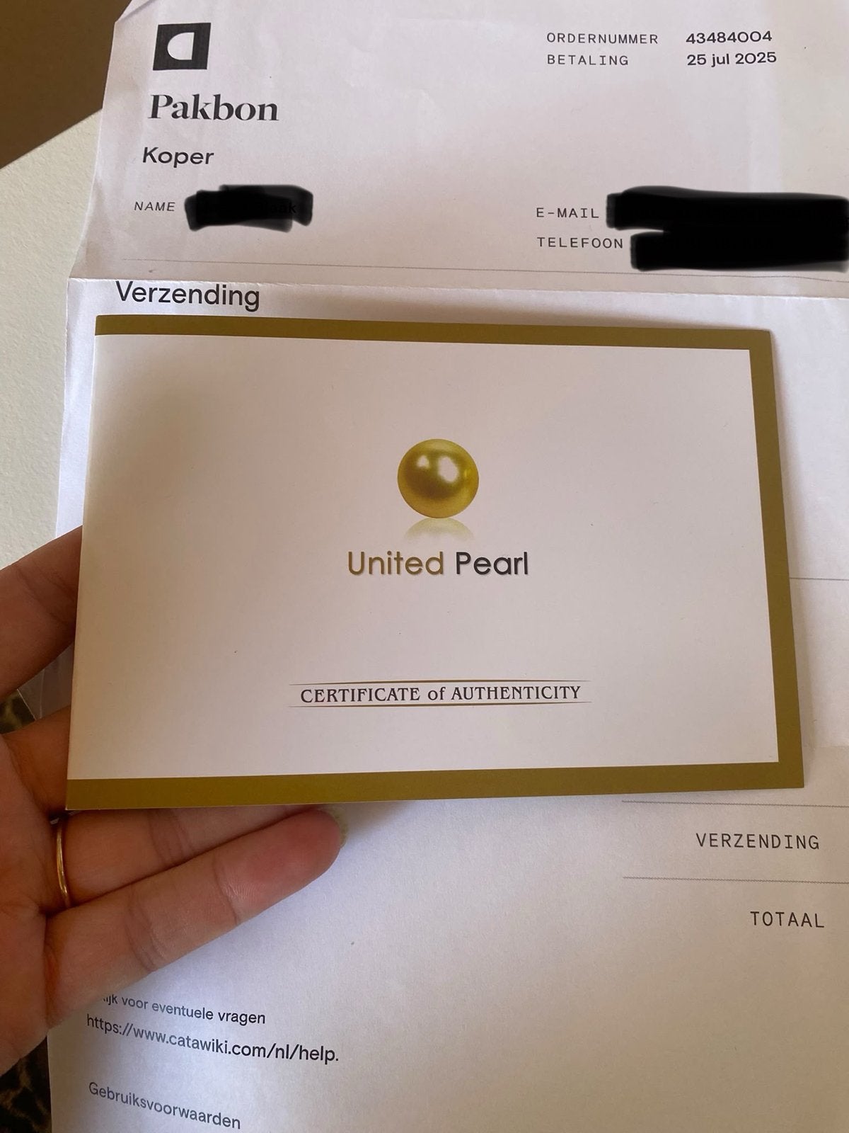 Edison Parelketting met 14K wit-gouden slotje - Nieuw, Nieuw, Ophalen of Verzenden, Roze, Met edelsteen