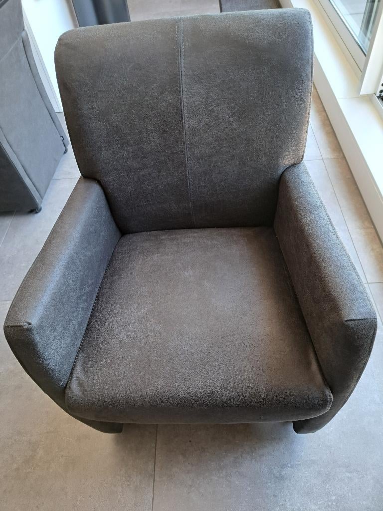 4 leren eetkamerstoelen nieuw antraciet grijs, Huis en Inrichting, Fauteuils, Ophalen, Minder dan 75 cm, Nieuw, Leer