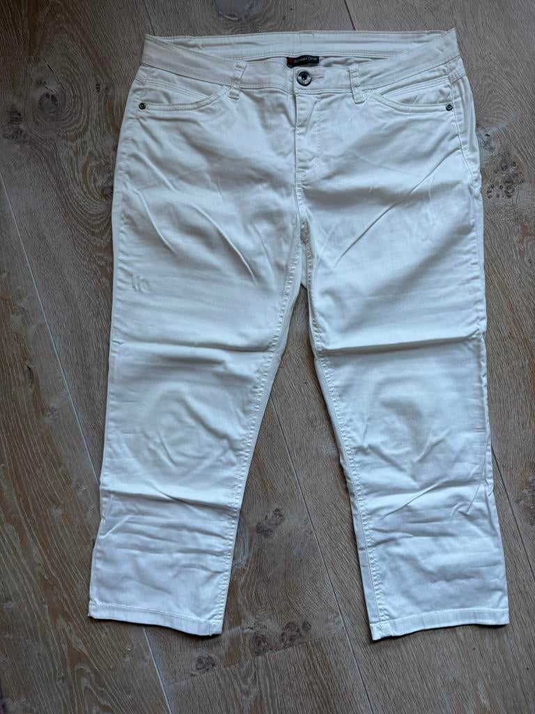 Street One witte katoenen broek L22 Yulia Mid waist Slim, Maat 38/40 (M), Wit, Ophalen of Verzenden, Zo goed als nieuw