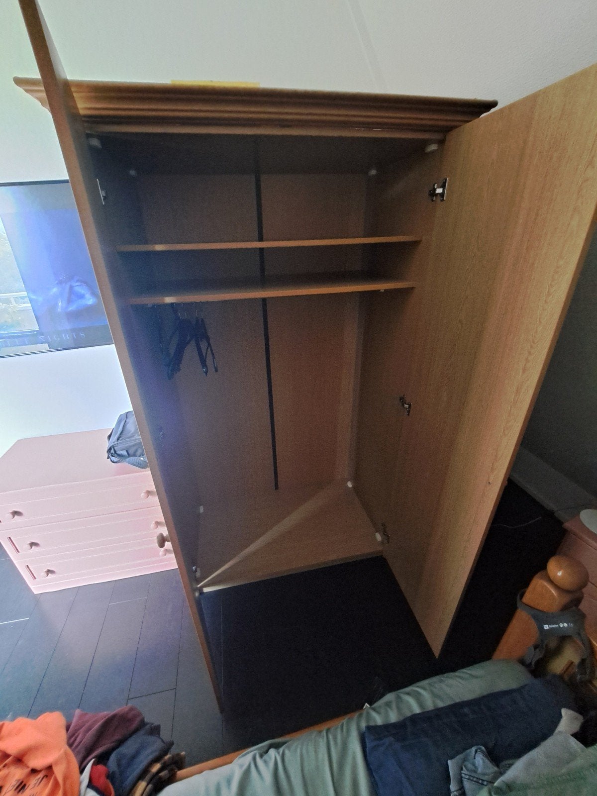 Kledingkast met planken en hangruimte, Ophalen, Met deur(en), Gebruikt, Klassiek