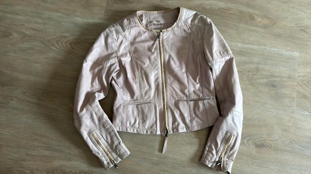 Kort leren jasje Anna maat 38, Kleding | Dames, Maat 38/40 (M), Beige, Ophalen of Verzenden, Jasje