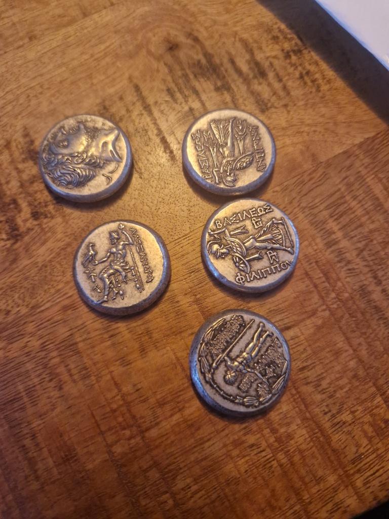 5 oude, Griekse munten. 15 euro per stuk., Antiek en Kunst, Ophalen of Verzenden