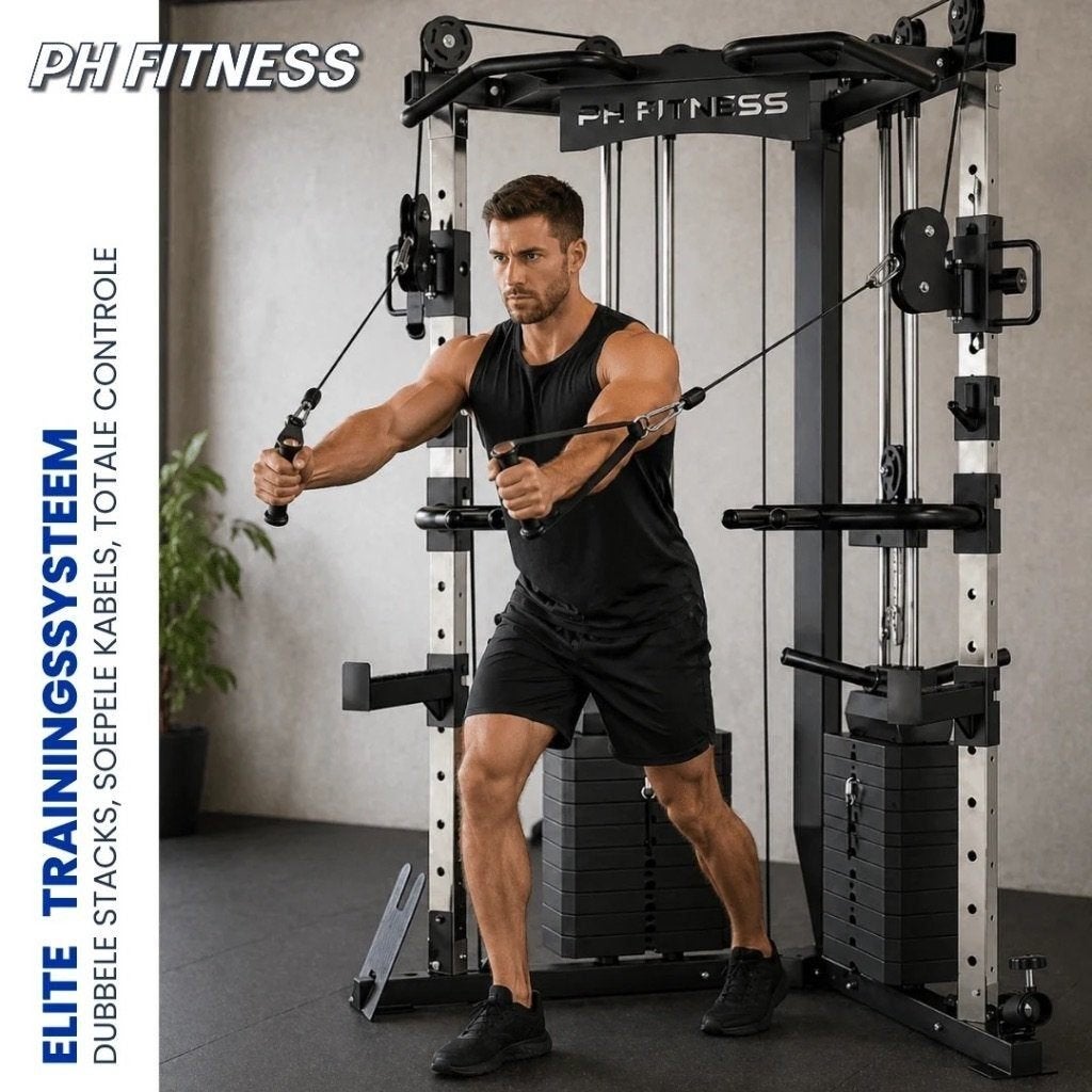 Cable Crossover 160KG –Krachtstation - €395 REFURBISHED, Overige materialen, Krachtstation, Benen, PH Fitness