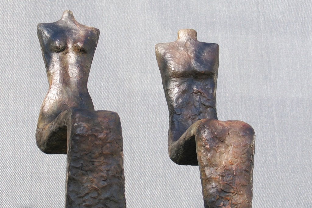 Bronzen beeld 'COUPLE' -unicum-, Ophalen, Groep mensen, Brons, 1 meter - 2 meter