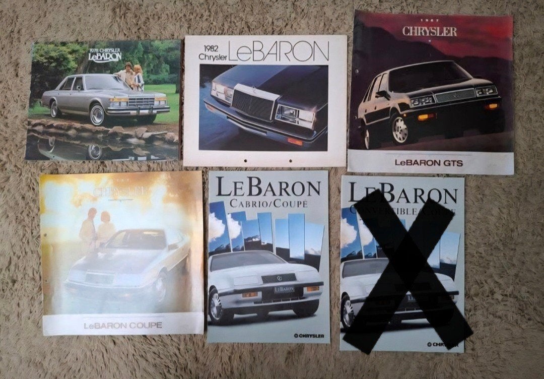 Lot autofolders Chrysler LeBaron, Verzenden, Overige merken