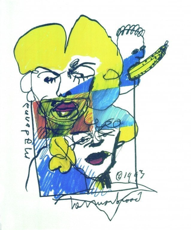 Herman Brood litho Madonna vrij bieden, Antiek en Kunst, Ophalen of Verzenden