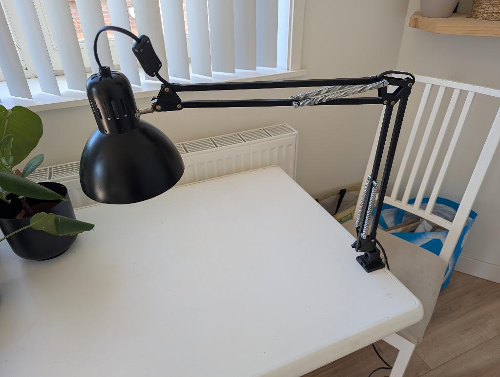 Bureaulamp / Architectenlamp met klemvoet, Huis en Inrichting, Lampen | Tafellampen, Ophalen, Minder dan 50 cm