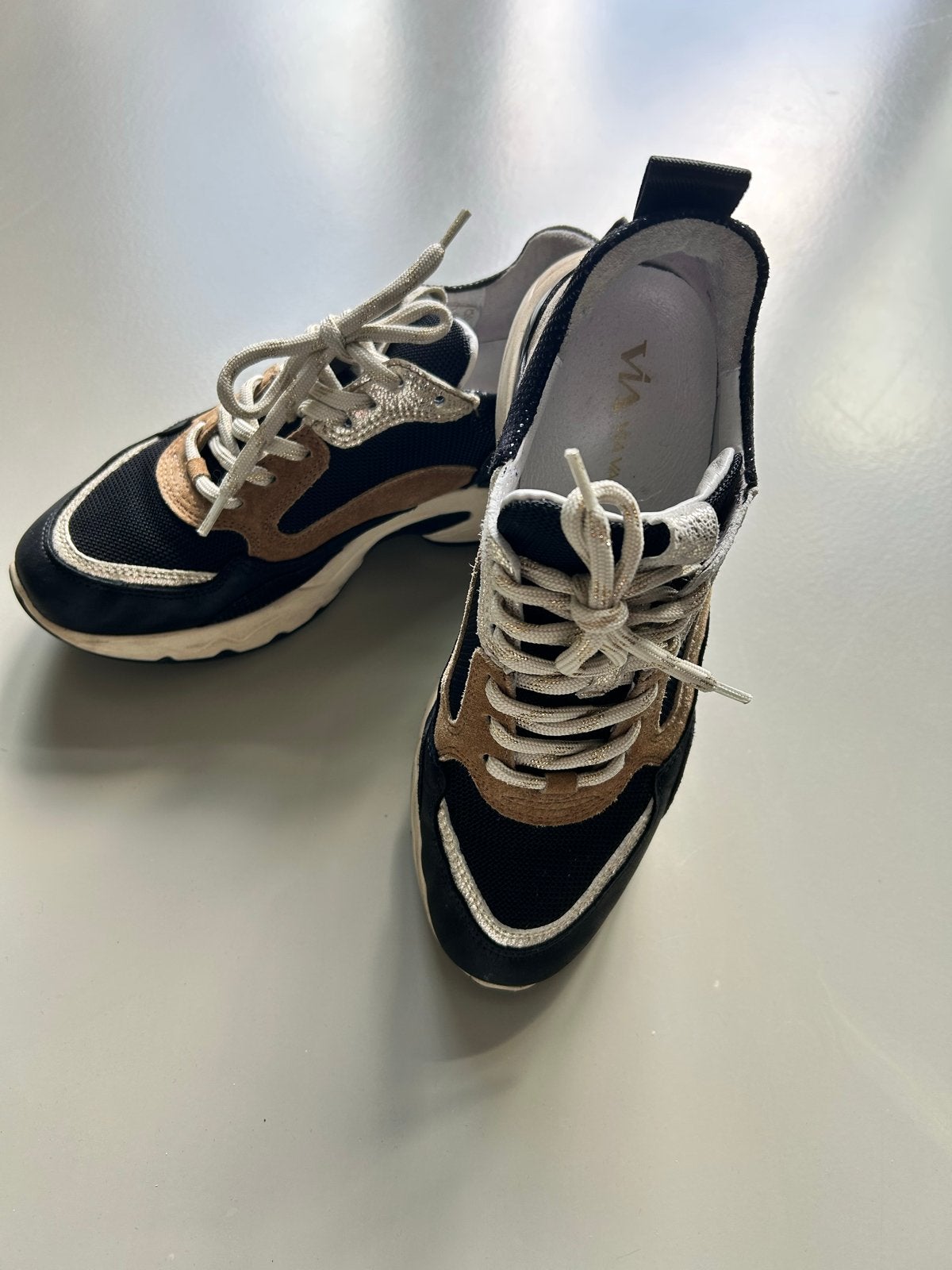 Via Vai Sneakers Zwart/Bruin Maat 37, Zwart, Ophalen of Verzenden, Sneakers of Gympen, Zo goed als nieuw