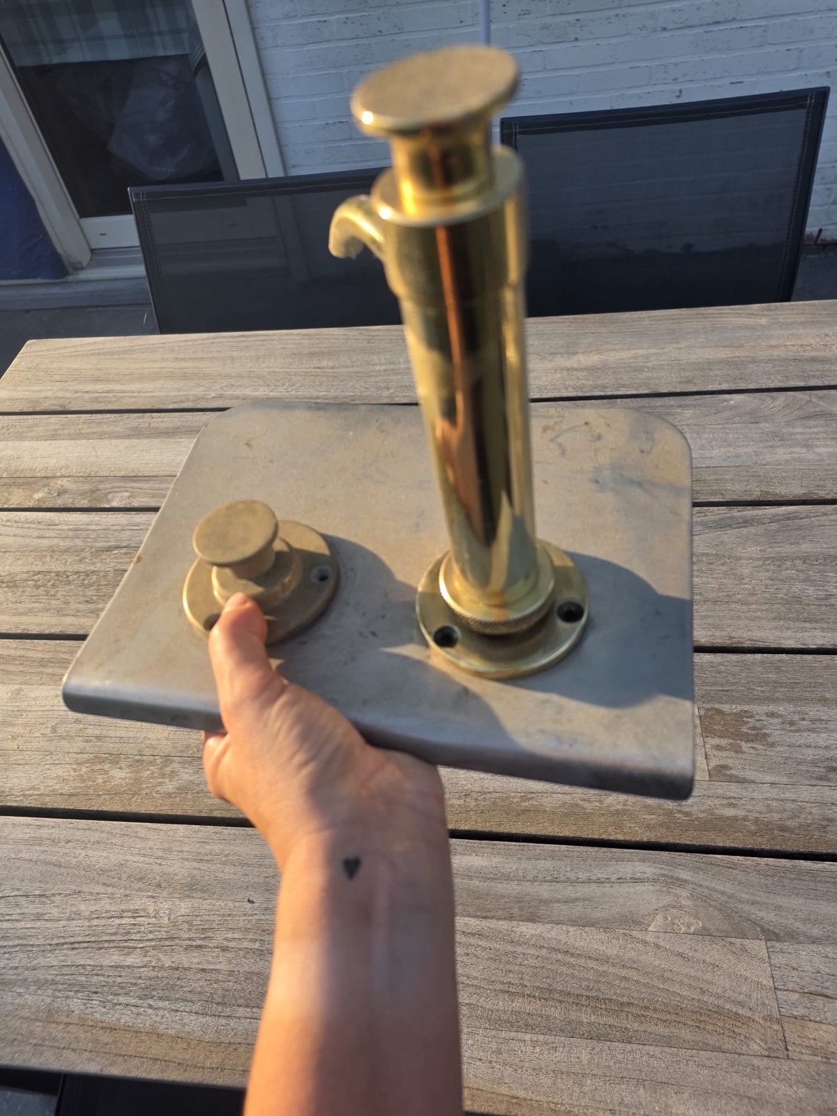 Bronzen kraan en pomp voor zeilboot (zee- en drinkwater), Ophalen of Verzenden, Gebruikt, Kombuis en Sanitair