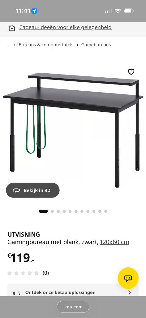 Gaming bureau, Ophalen, 120 cm, Zo goed als nieuw, IKEA