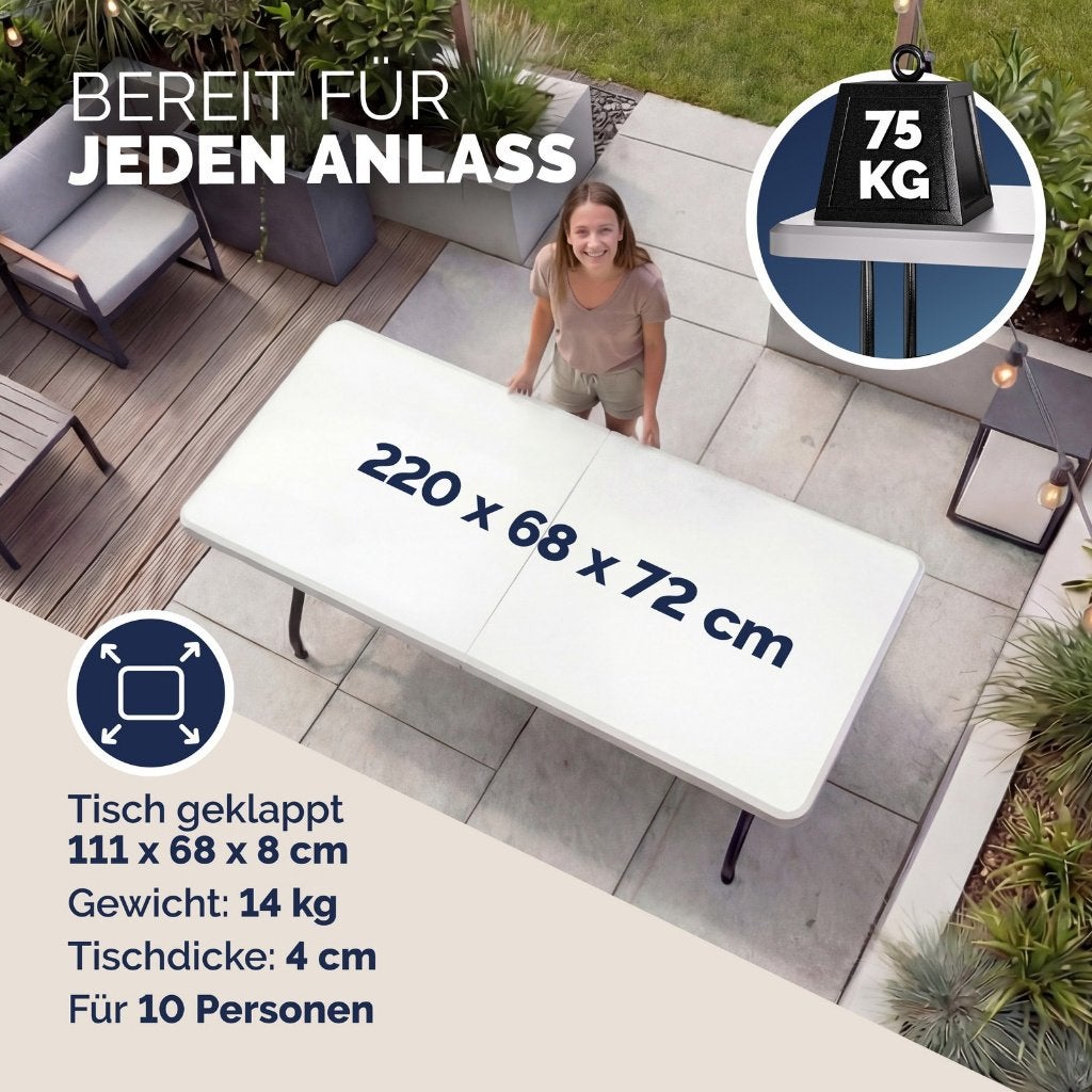 Campingtafel tuintafel eettafel klaptafel 220 cm GRTS BZRGD!, Campingtafel, Verzenden, Nieuw, Nvt