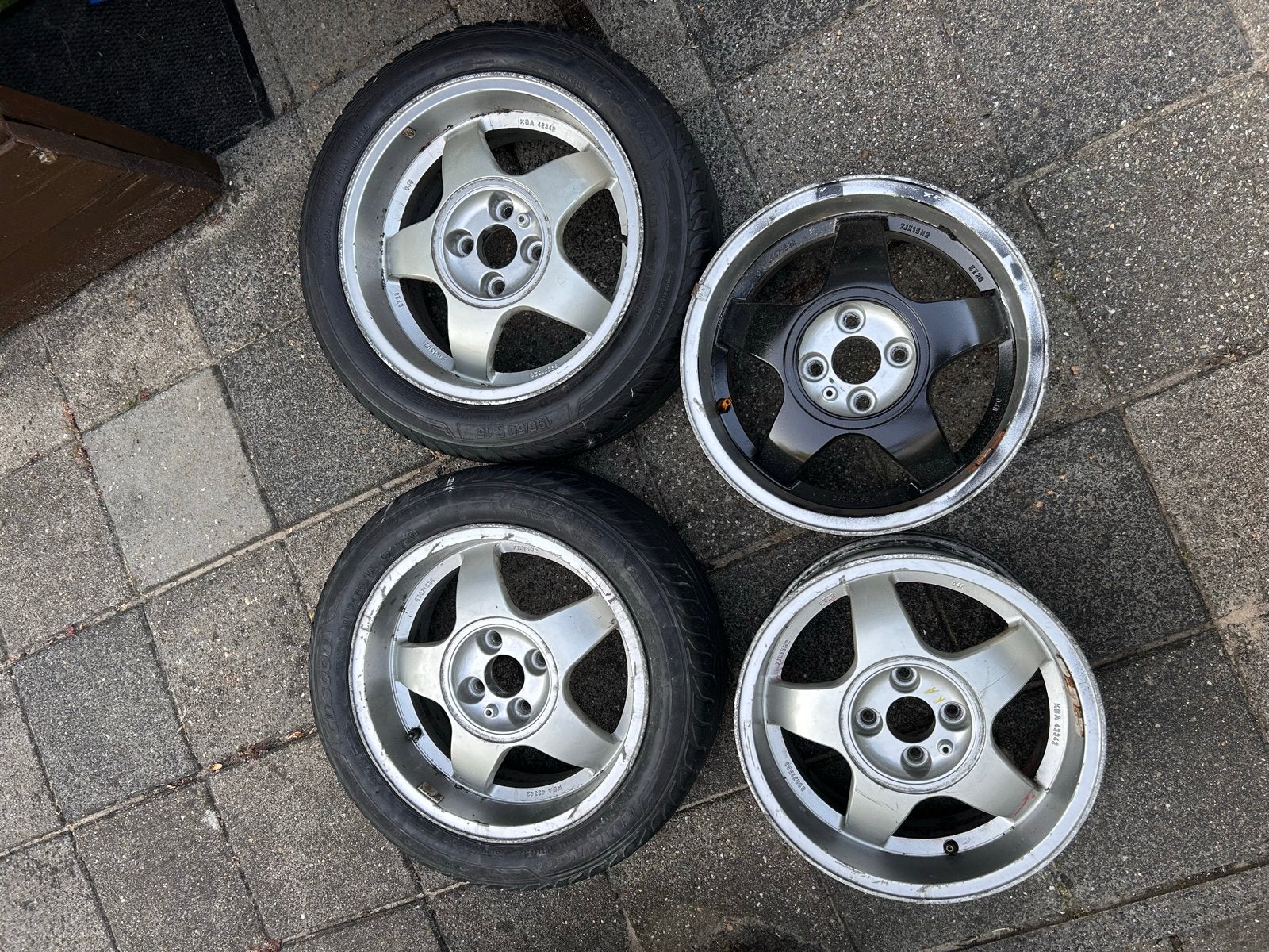 Set 4x 15 inch lichtmetalen velgen, Ophalen, Gebruikt