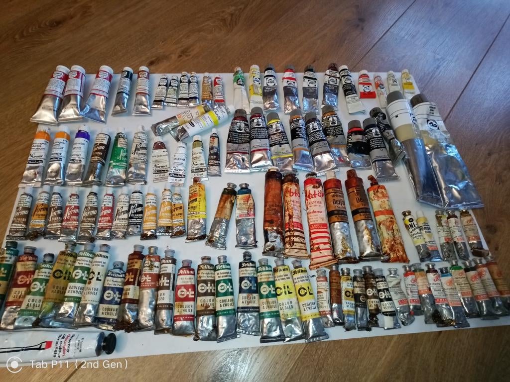 Grote collectie olieverf en acrylverf tubes, Hobby en Vrije tijd, Ophalen, Gebruikt, Acrylverf
