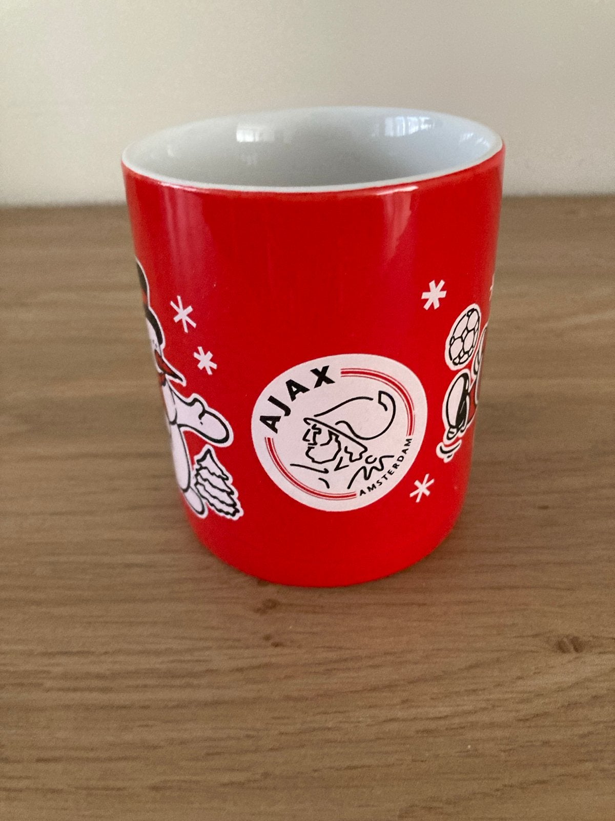 Ajax kerstbeker 10cm hoog, doorsnede 8cm, Ophalen of Verzenden, Zo goed als nieuw