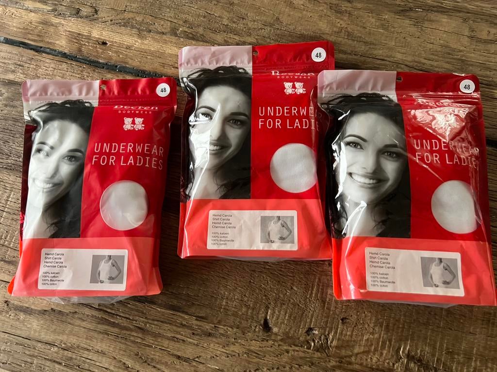Beeren dames hemd Carola 3 stuks  Kleur wit Maat 48  Nieuw, Ophalen of Verzenden, Wit, Hemd