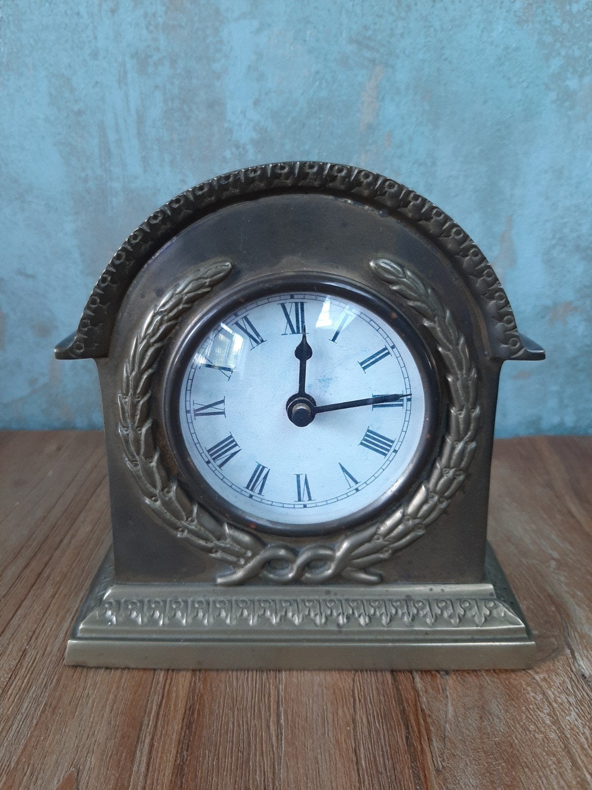Antieke bronzen tafelklok - Made in India, Ophalen of Verzenden