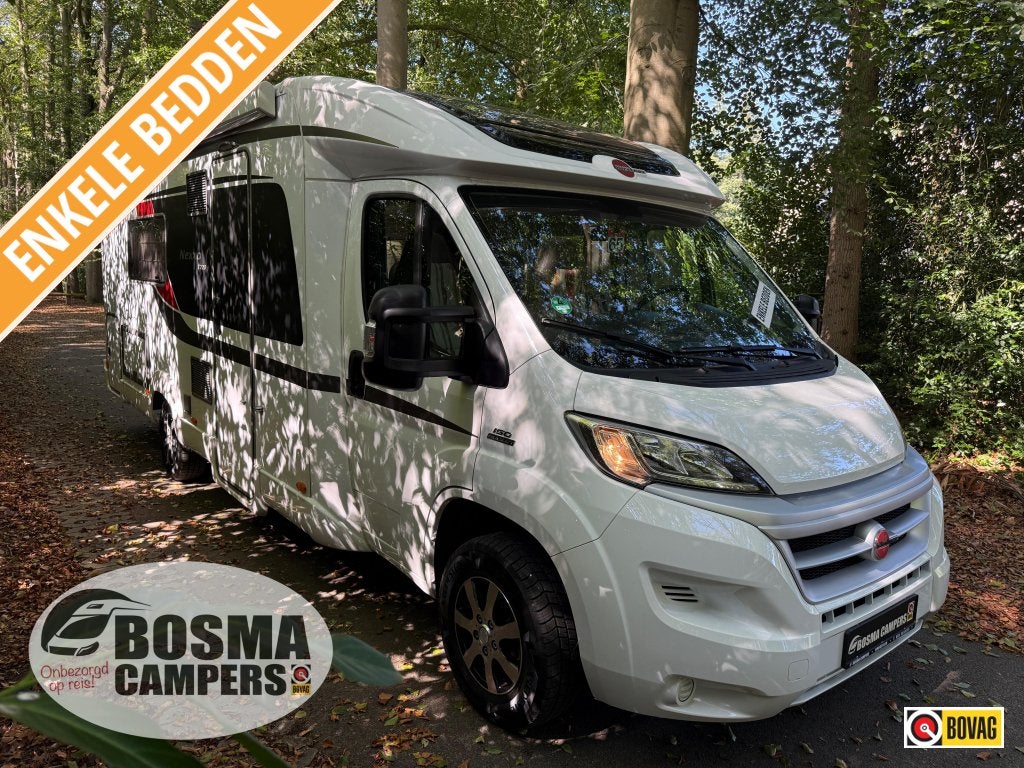 Bürstner Nexxo T 720 Lage Enkele Bedden 59000 km Ai, Caravans en Kamperen, Campers, Ringverwarming, Fiat, Airbags, Bedrijf