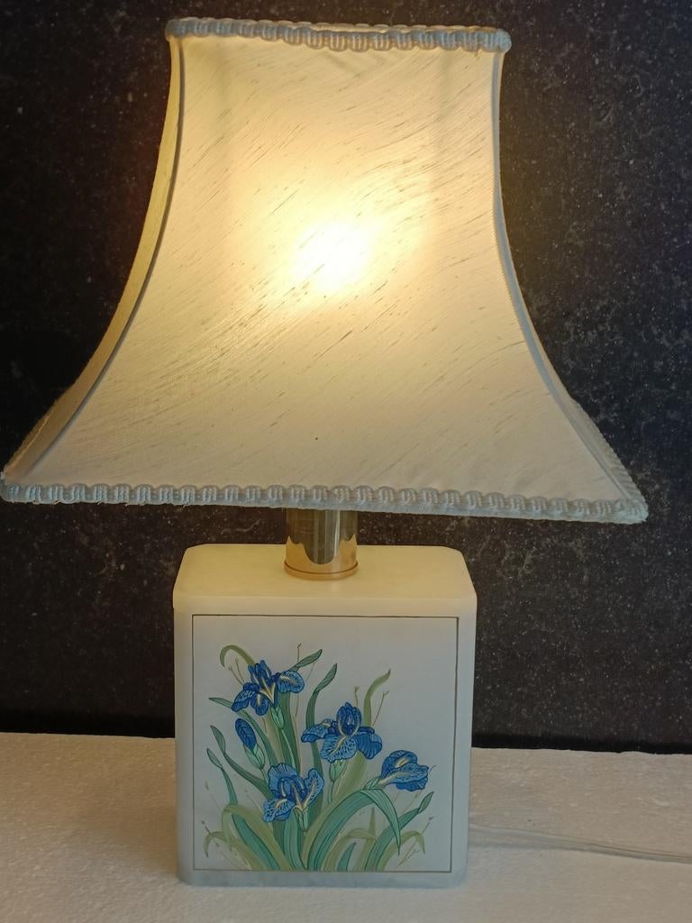 Italiaanse Albasten Lamp  Handgeschilderd R. Lazzari, Ophalen of Verzenden