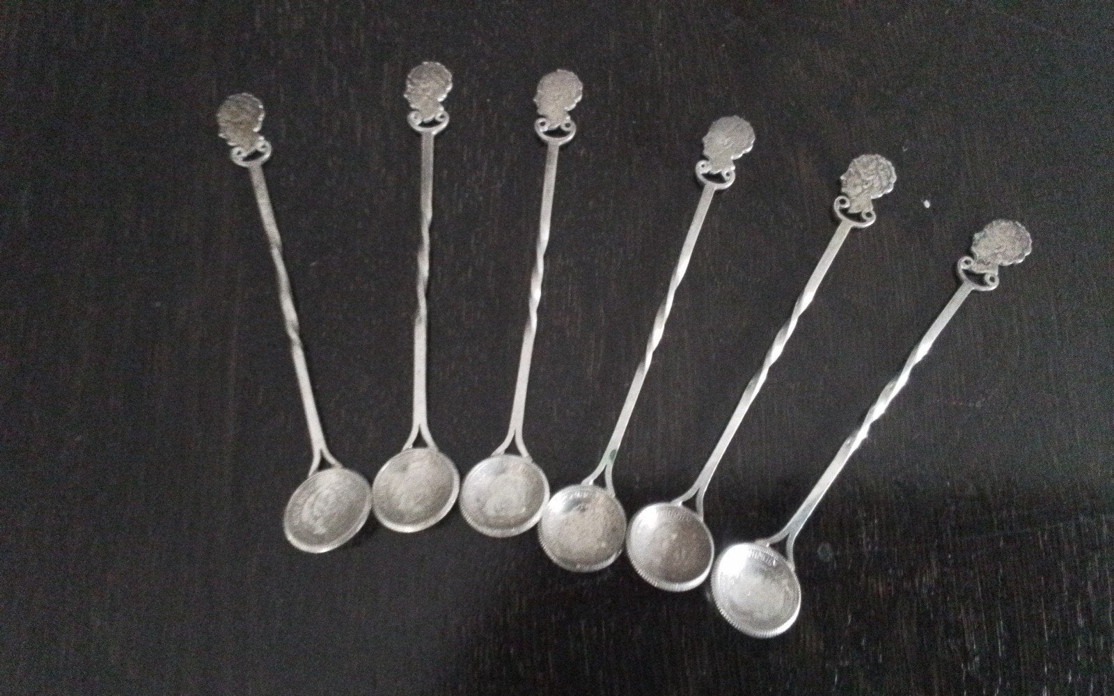 Zilveren thee lepeltjes van 25 cent 6 stuks 1939 t/m 1941, Ophalen of Verzenden