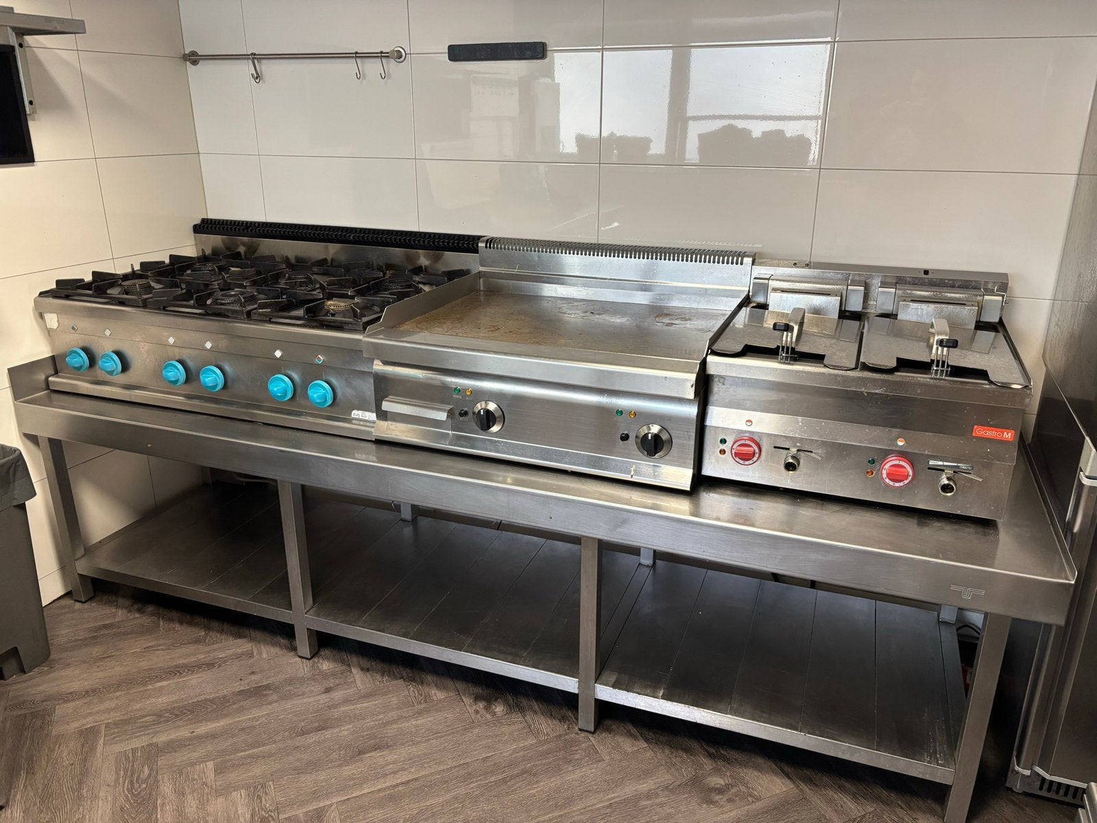 RVS werktafel werkbank voor horeca apparatuur 261x65, Ophalen, Gebruikt