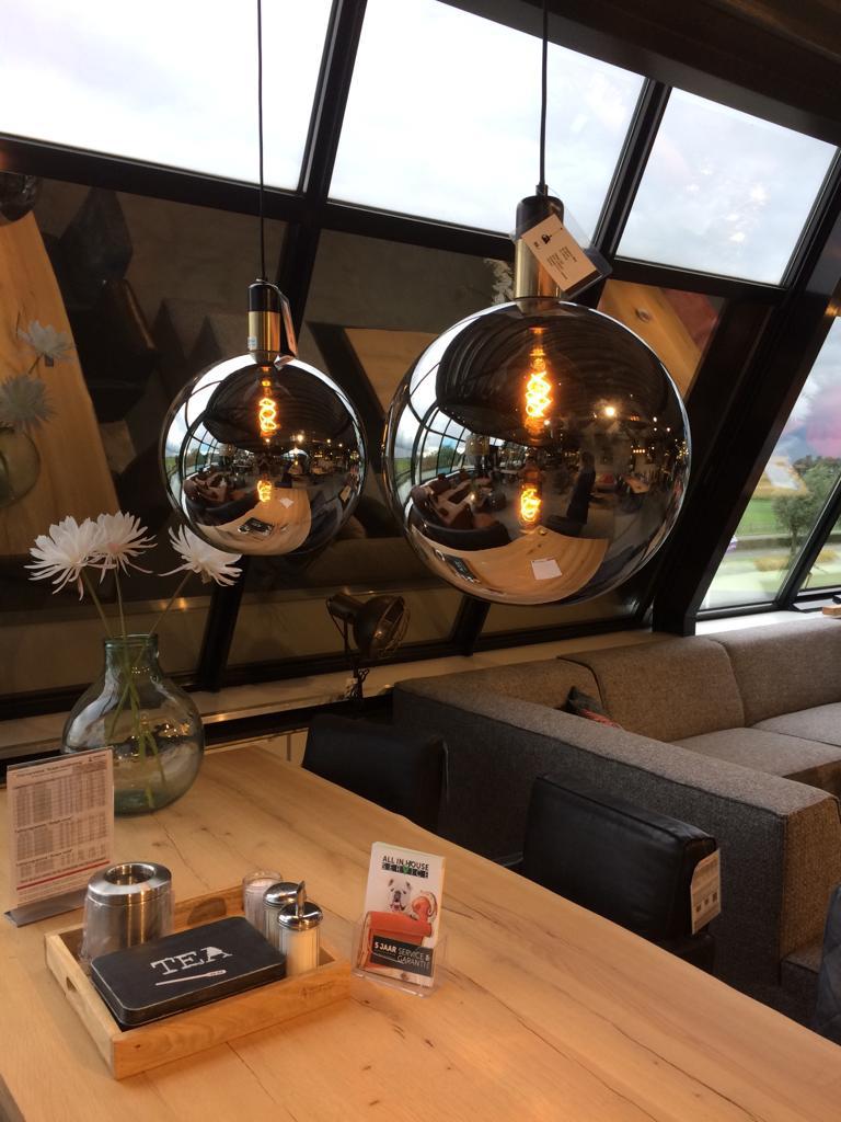 Hanglamp smokeglas 2 bollen, Huis en Inrichting, Lampen | Hanglampen, Ophalen, Zo goed als nieuw, Glas, 50 tot 75 cm