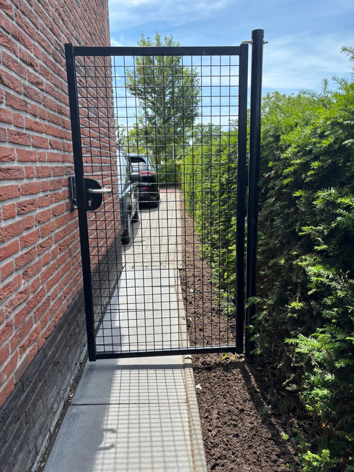 Poort draadstaal, Tuin en Terras, Ophalen, Zo goed als nieuw, 150 tot 200 cm, Hout