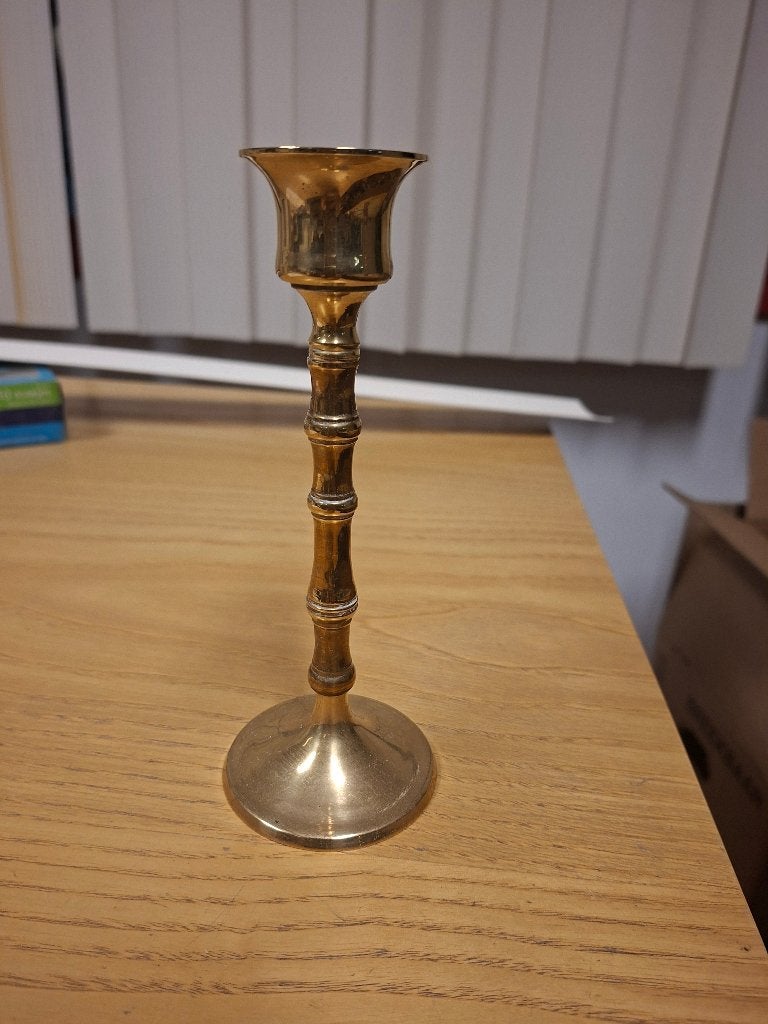 Goudkleurige kandelaar, Gebruikt, Ophalen of Verzenden, Metaal, Kandelaar